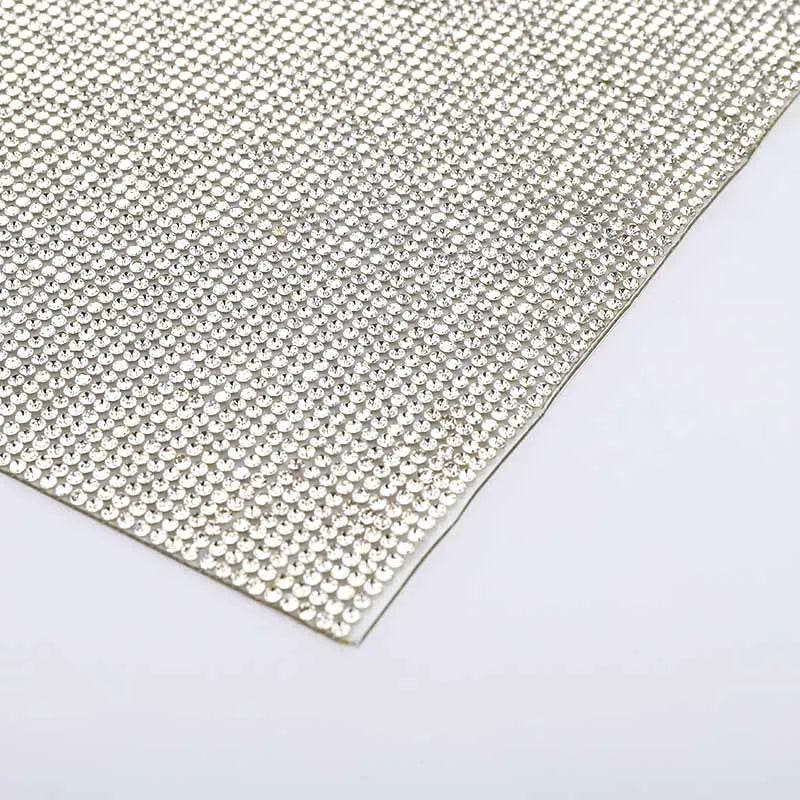 Fast Delivery  Crystal Glass 40*24cm Self-Adhesive Crystal Rhinestone Sticker Sheet With Gum Diamond Ribbon for Decoration