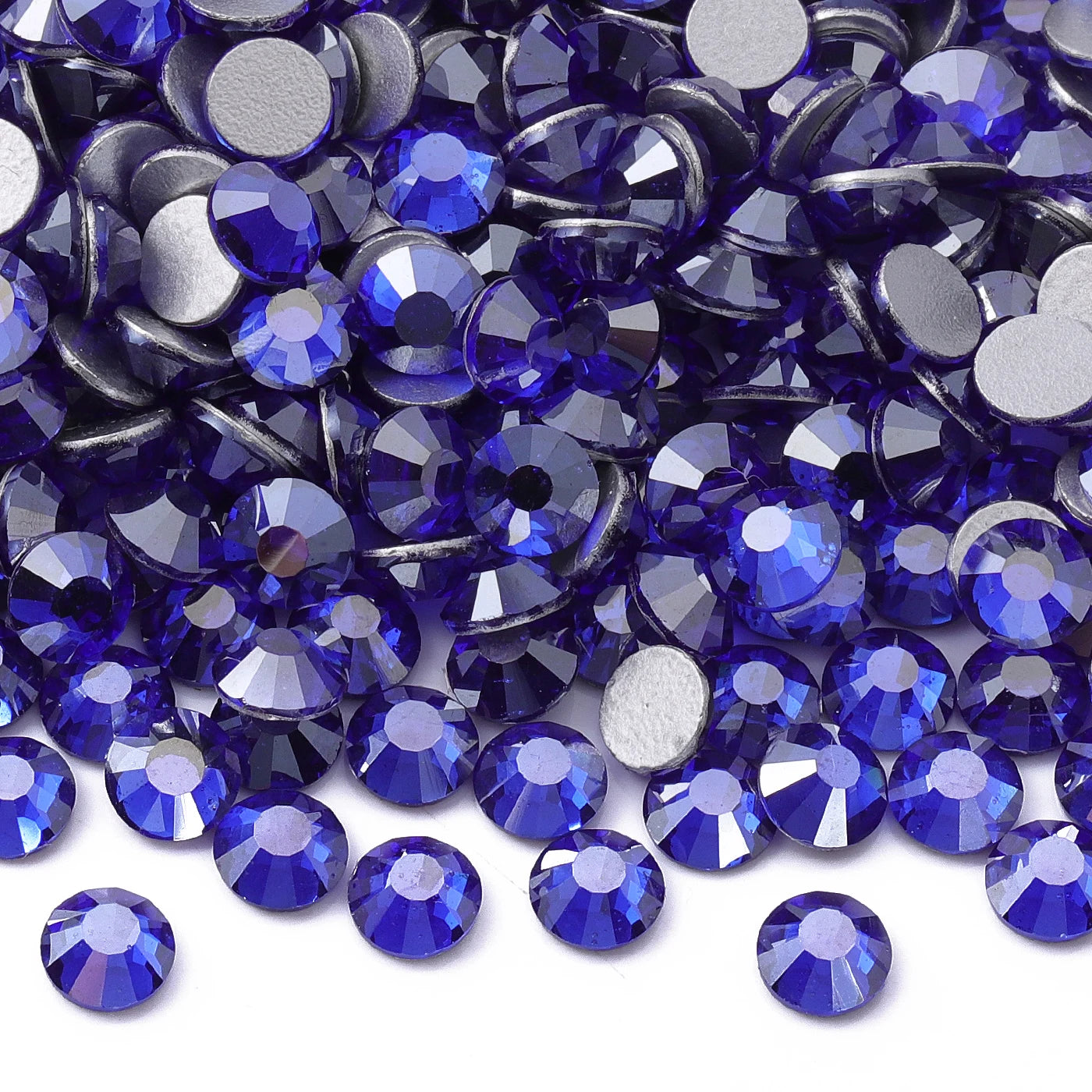 Blue Colors Glass Bling Crystal Wholesale Rhinestone Non Hotfix Flat Back Crystal Glass  for Clothing Accessories