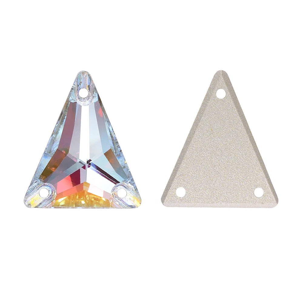 3271 Hot Selling Slim Triangle Factory Direct Wholesale High Quality Durable Shimmering Clear Glass Crystal Sew-On Rhinestones