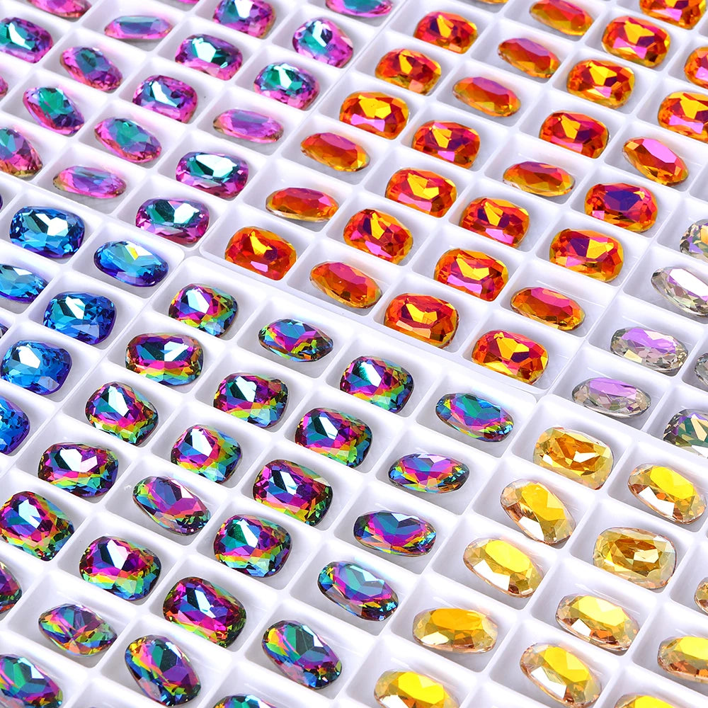 Latest Fashion Design Classical Rectangle for Fancy Stone High Quality Grade AAAAAA K9 Glass Point Back Stones 12 Facets