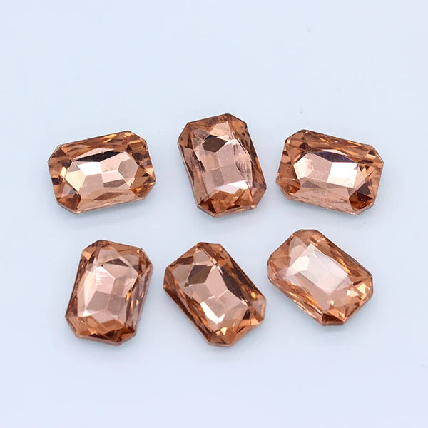 24-colors Rectangle fancy Glass stone pointed back foiled crystal rhinestone Jewels Counter decorations clothes shoes bags Gems