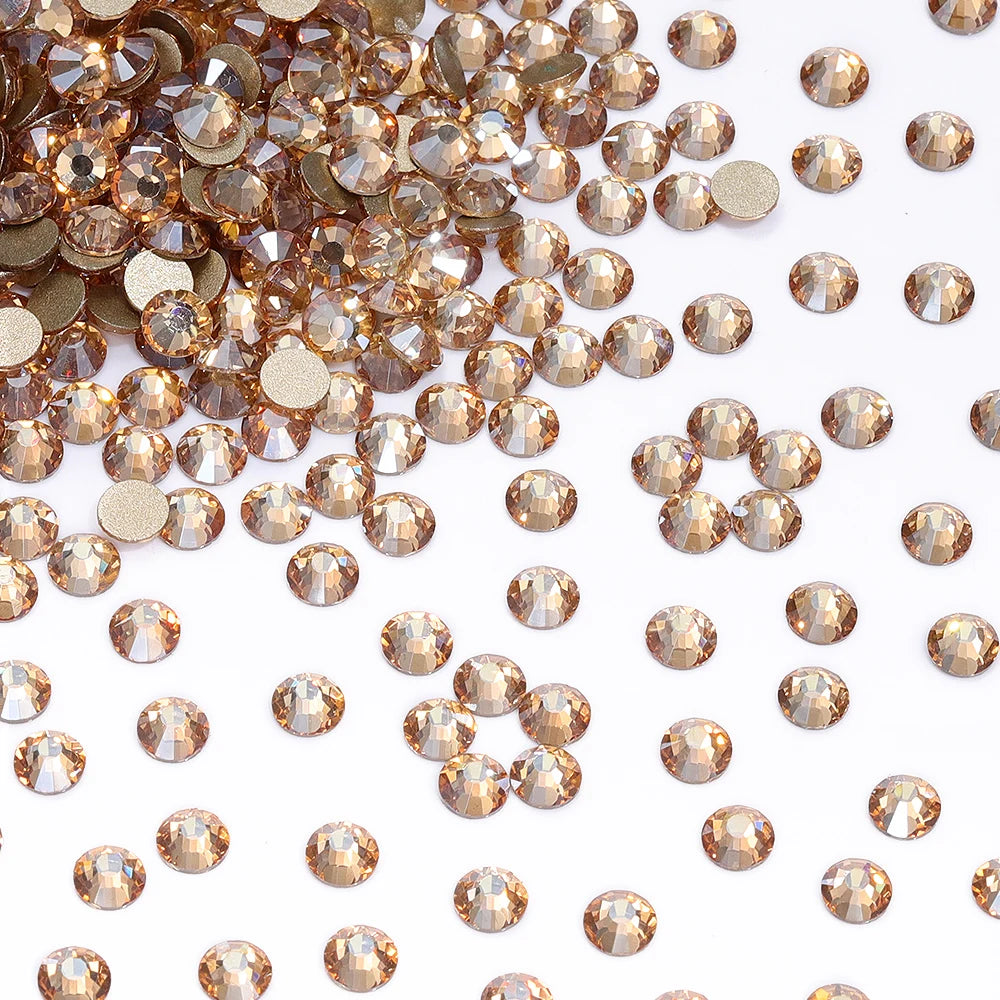 SS6-SS30 Wholesale Small Bag Non Hotfix Glue on 4A+ Quality Rhinestones Glass Crystal Flatback Regular Cut for Nail Art