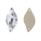 QIYI Innovative Design Diamond Leaf Shape High Quality Grade AAAAAA Clear Hard Pure Glass Loose Flat Back Sew-on Rhinestones 9