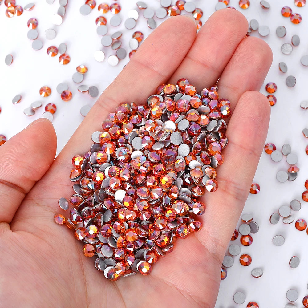 QIYI Wholesale Purple Pink  Brown Over 200 Colors Non Hotfix FlatBack Stone Glass Crystal AB Rhinestones for Tumbler