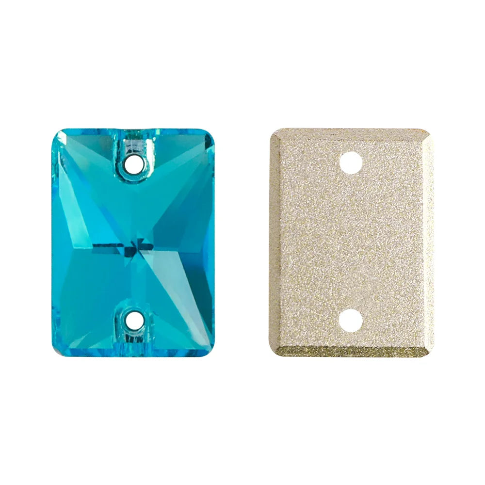 QIYI Multi Colors and Size Rectangle Sew-on Stone for Choice Clear Glass Flat Back Top Quality Sew on Rhinestones (3250)
