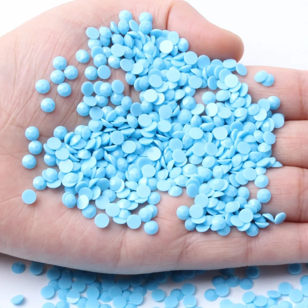 Factory Direct Sales Jelly Solid Opaque Macaroon Color Resin Non Hot Fix Stones Crystal Rhinestones for Garment Decoration