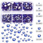 QIYI Wholesale 6 Grid Box 3D Glass Nail Art Boxes Non-Hotfix Rhinestones Flatback Nail Diamond for Shoes Christmas Decorations