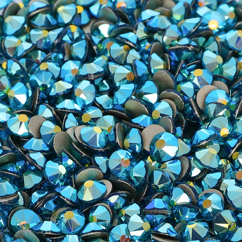 Factory Wholesale Crystal AB Colors 2088 16 Cut Facets Multi and Size Flat Back Golden Bottom High Quality Glass Rhinestones