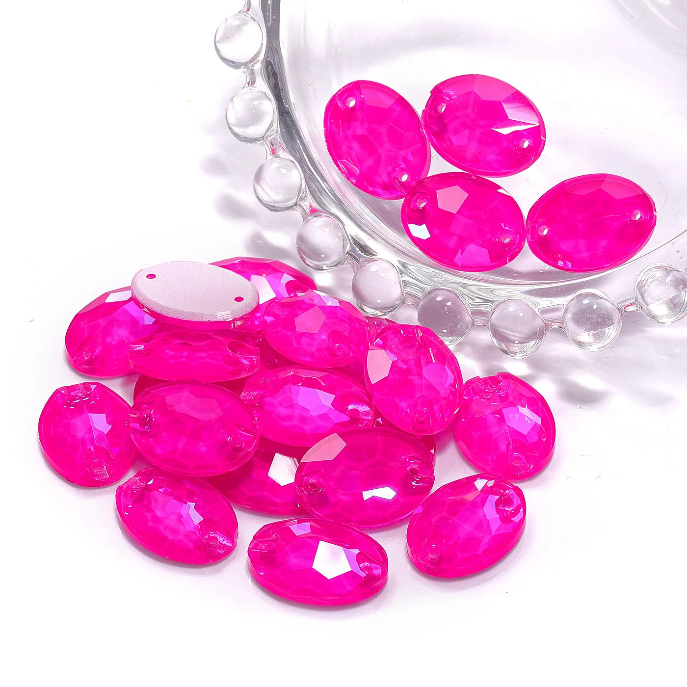 K9 High Quality Neon Fuchsia Series Sew on Glass Sewing Stone Crystal Rhinestones for Dancing Gament Decoration