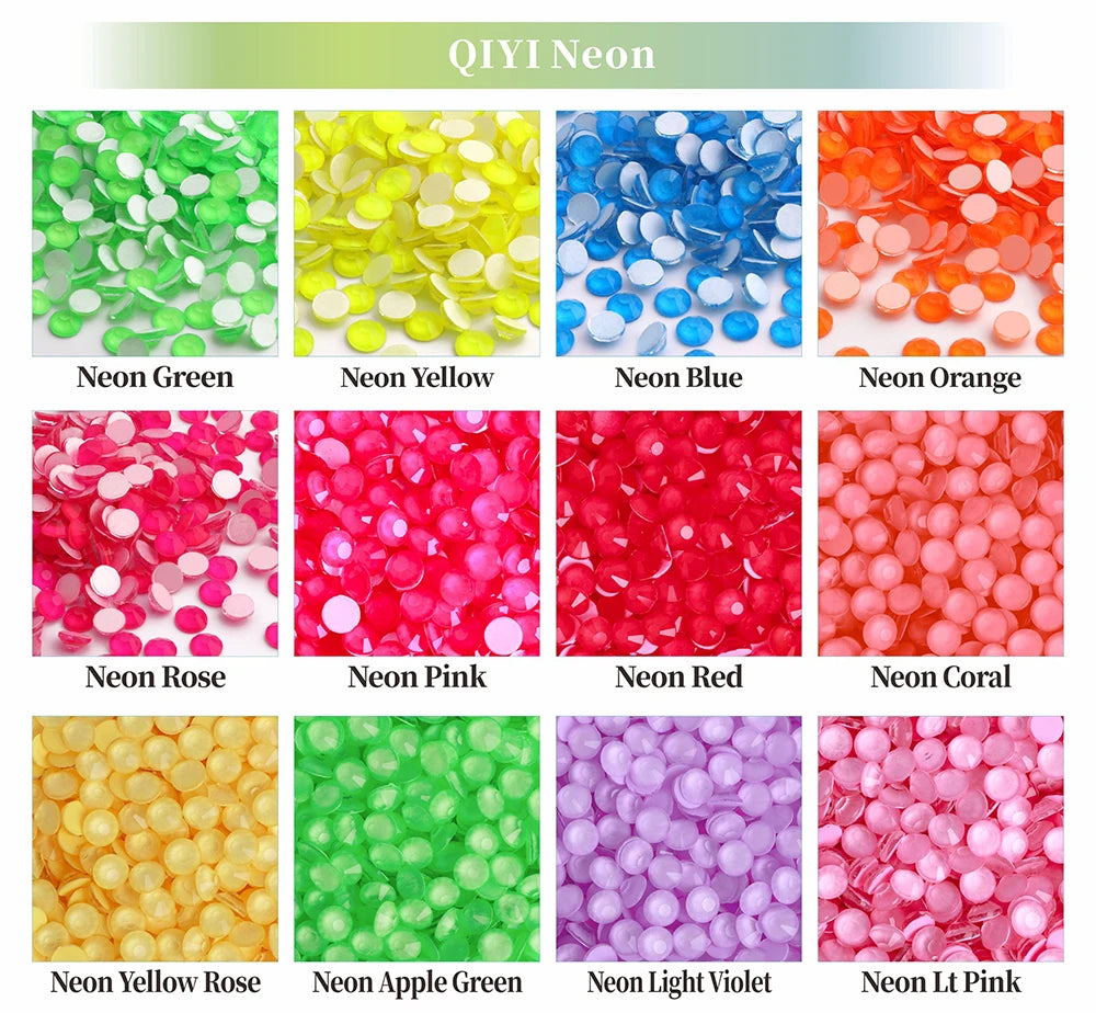 Wholesale 14400PCS Neon Rhinestone Diamond Non Hotfix Strass Flatback Glass Rhinestones for Cloth Garment Nail