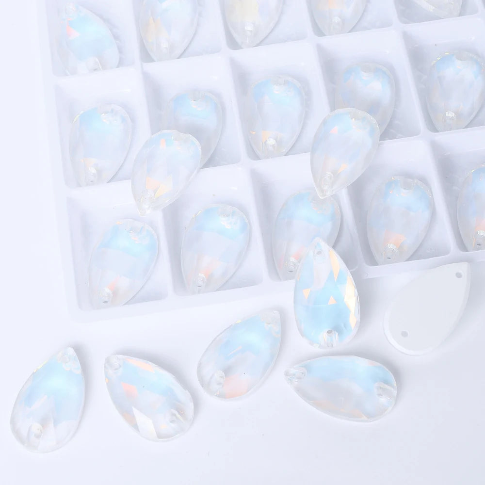 Wholesales Customize New Trend Drop  Shapes Colors Crystal Beads Sewing-On Rhinestones for Jewelry Clothes