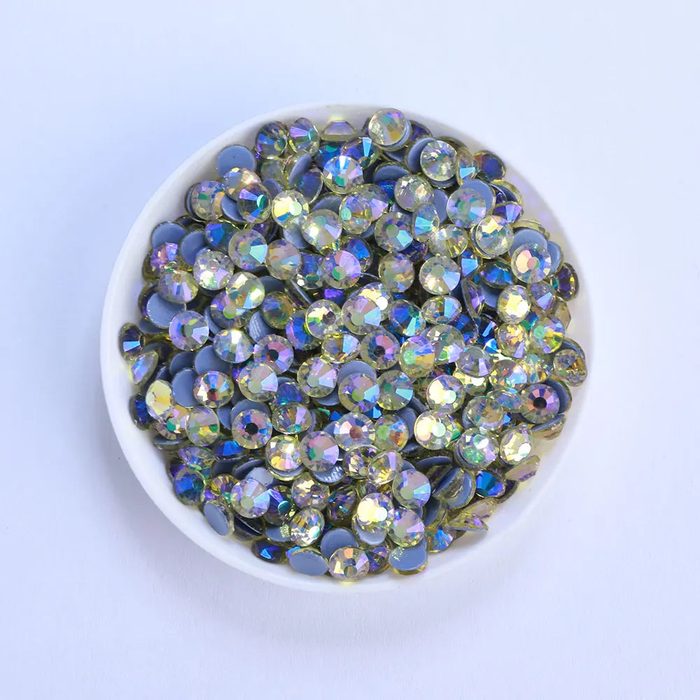 2024 Hot Fix Different Size Small Bag 1440pcs AB Color Bright Shining Clear Glass Crystal Rhinestones for Garment Decoration