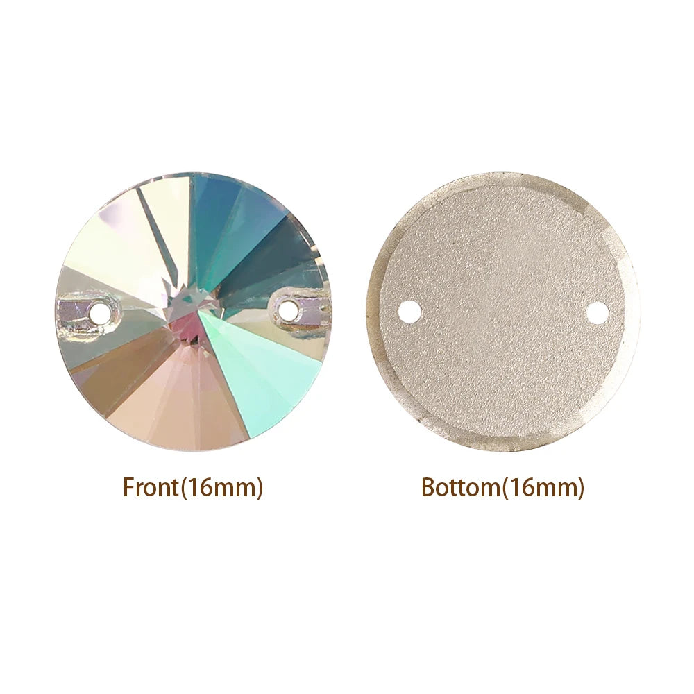 3200 QIYI Innovative Design Top Quality Rivoli Shape Flat Back Glass Crystal Sew on Rhinestones for Designer Garment Decoration