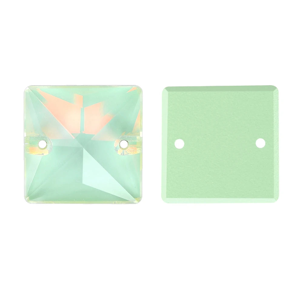 Wholesale Custom Square Sew-on Loose Rhinestones 5A Quality Crystal FlatBack 2 Holes 12 Facets Sewing Bling Decoration