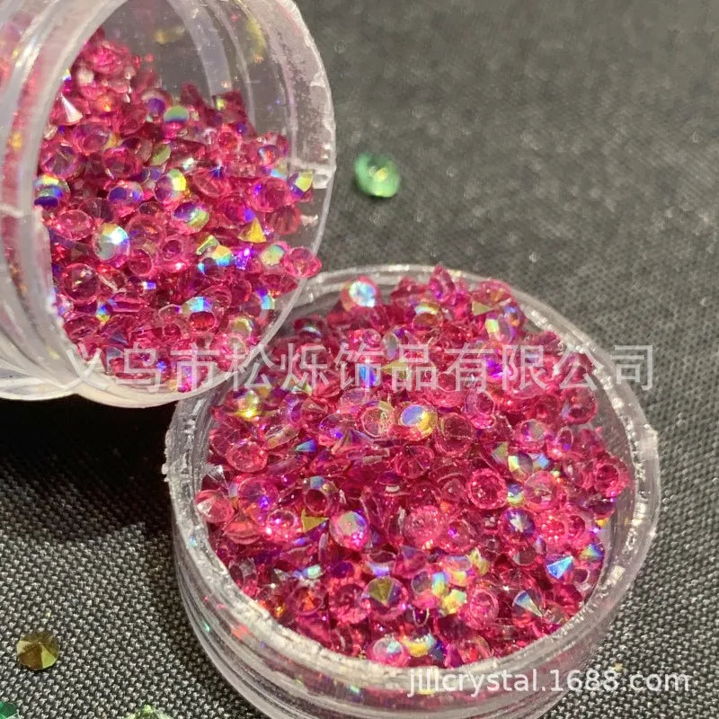 Wholesale Unique Gradient Coloured Plastic Resin Rhinestones Loose Beads for DIY Accessories Bulk Craft Materials