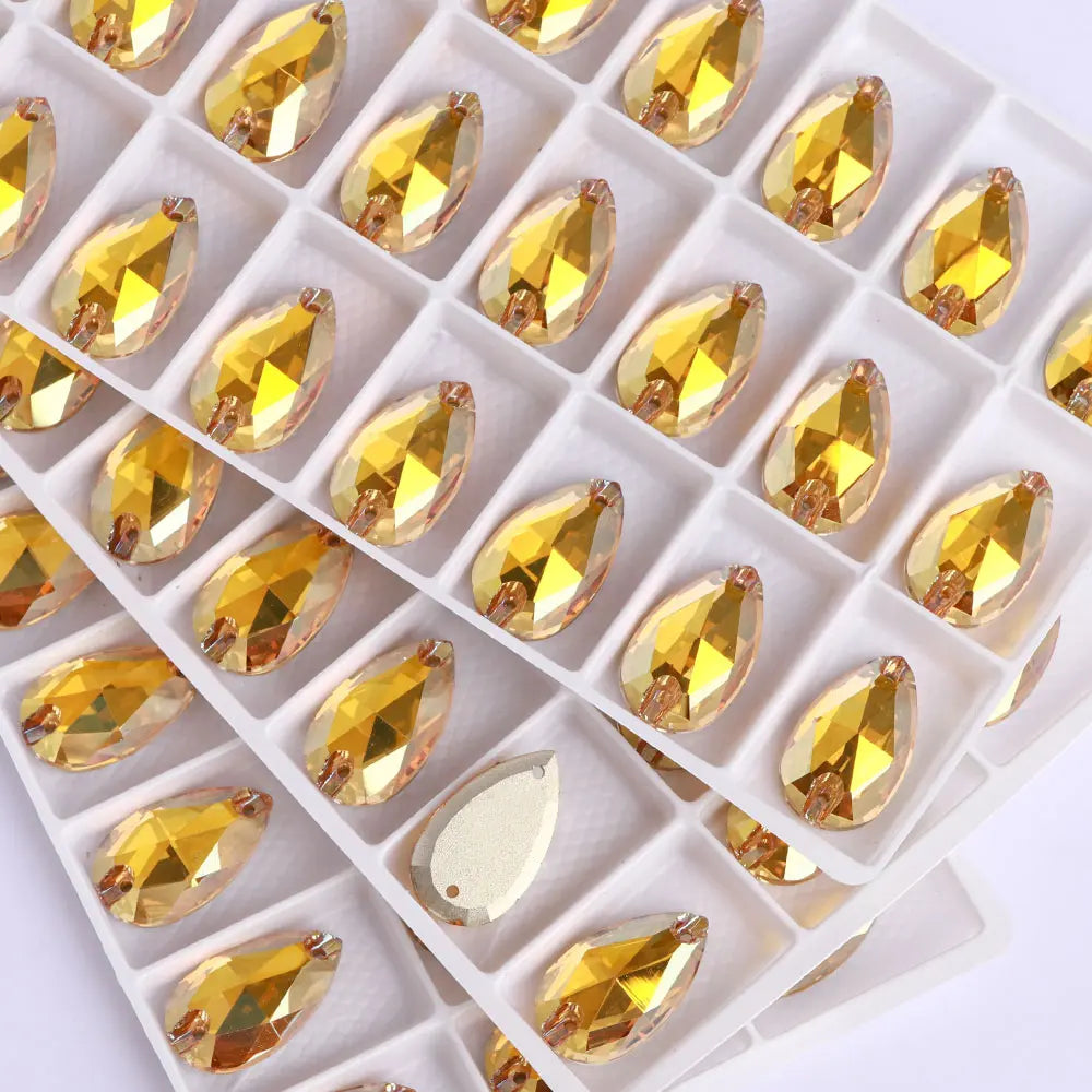 Wholesales Customize New Trend Drop  Shapes Colors Crystal Beads Sewing-On Rhinestones for Jewelry Clothes