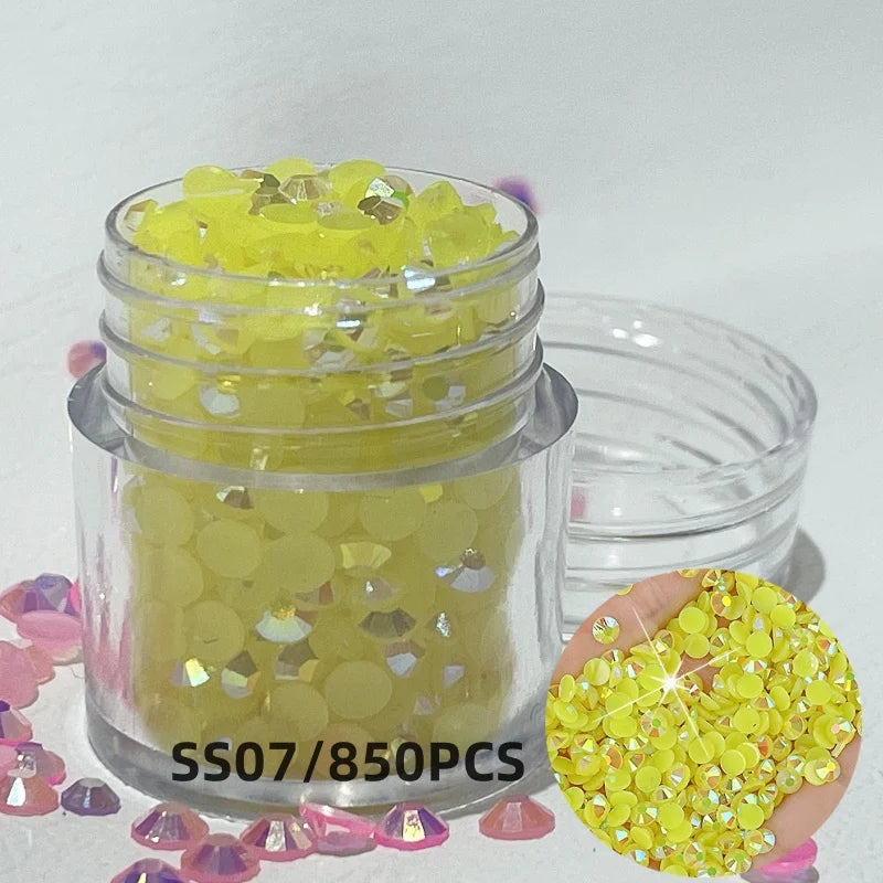 2024 Exquisite Bottled 3mm/5mm/6mm Resin Flat Back Crystal Rhinestone Self Adhesive Nail Diamond Decoration