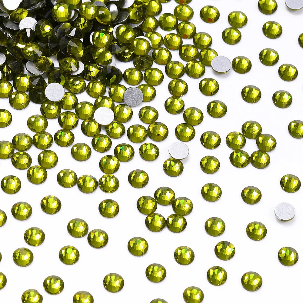 QIYI Wholesale SS6-SS34 Over 100 Colors Non Hotfix Rhinestones Glass Crystal Flatback Regular Cut Rhinestones for Shoes