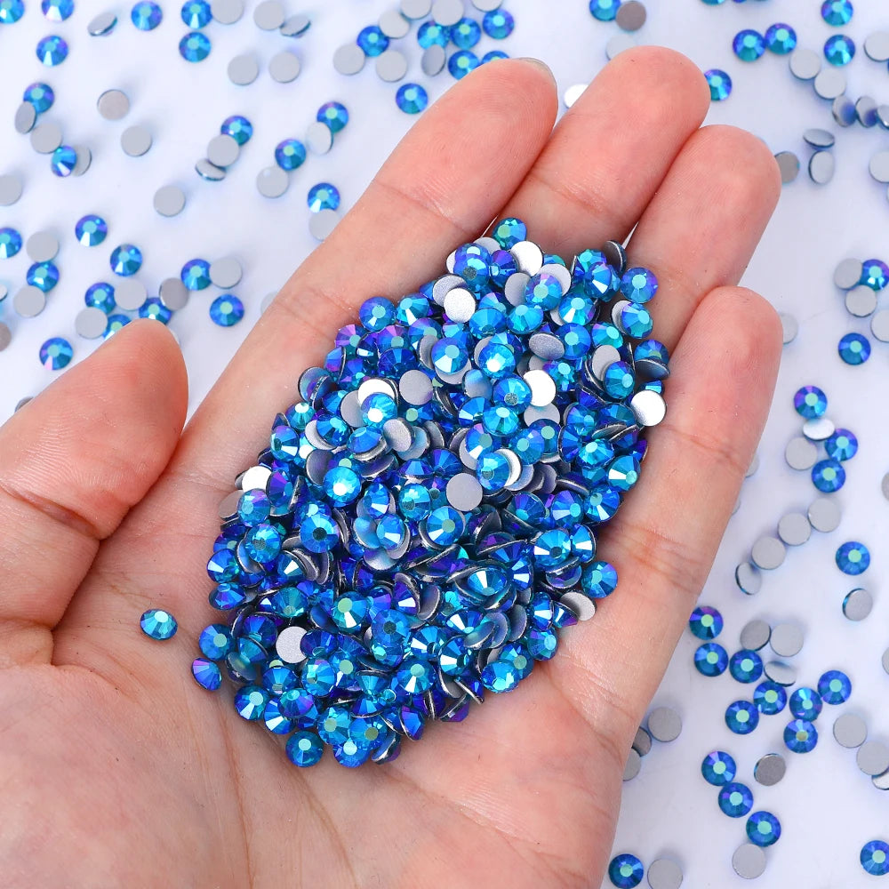 Wholesale Custom SS6-SS30 Bulk Rhinestones Christmas Crystal AB Brown Red Green Rhinestones Glass Cristal Rhinestone for Nail