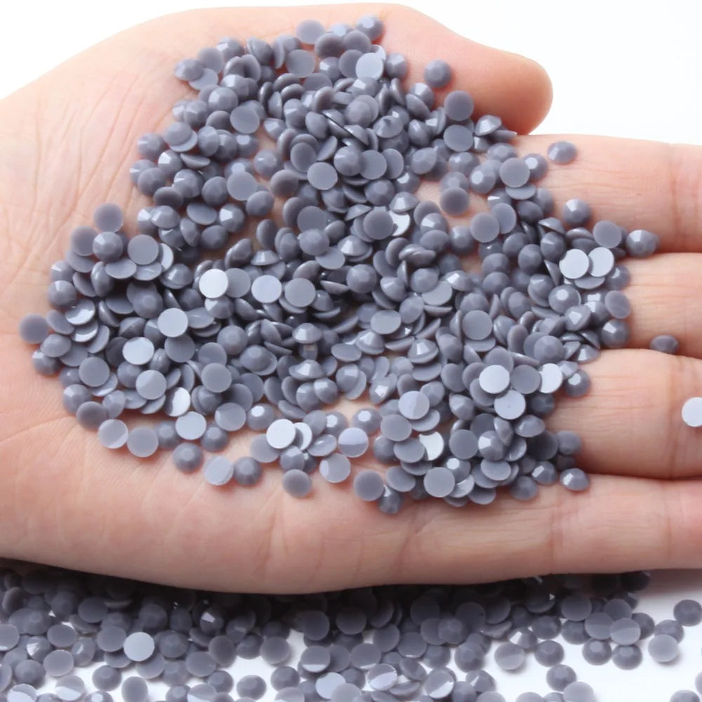 Factory Direct Sales Jelly Solid Opaque Macaroon Color Resin Non Hot Fix Stones Crystal Rhinestones for Garment Decoration