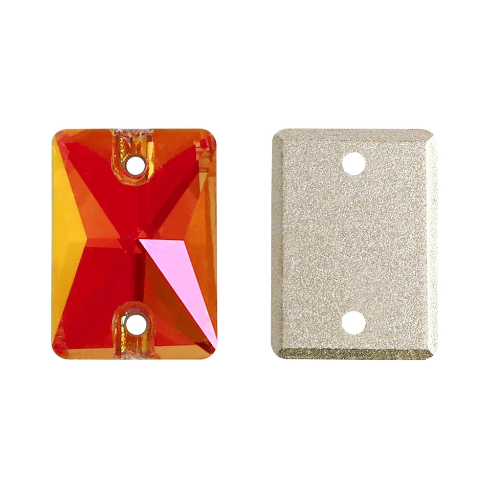 QIYI Multi Colors and Size Rectangle Sew-on Stone for Choice Clear Glass Flat Back Top Quality Sew on Rhinestones (3250)