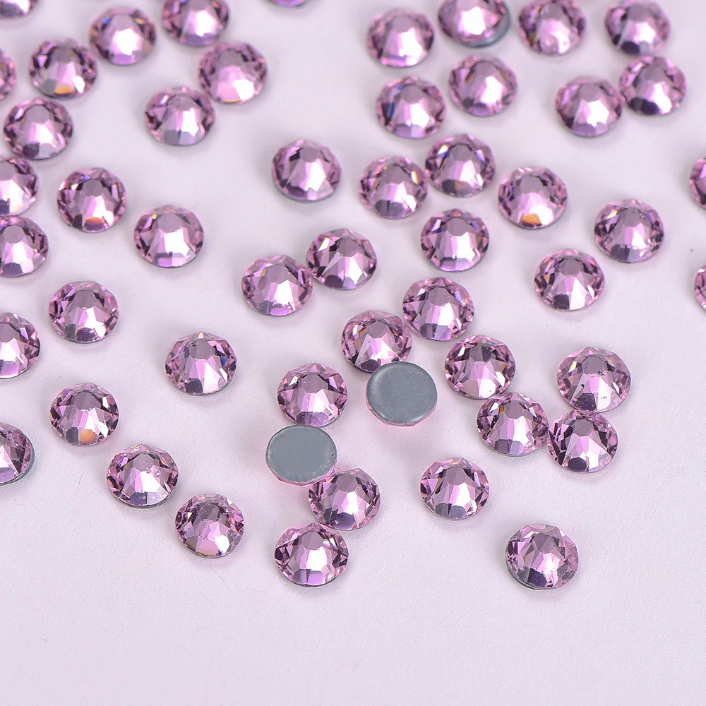 Strass Sewing Fabric Crystal Garment Hotfix Diamond Rhinestone Small Clear Flatback Wholesale 70 Colors AB 8 Big and 8 Glass