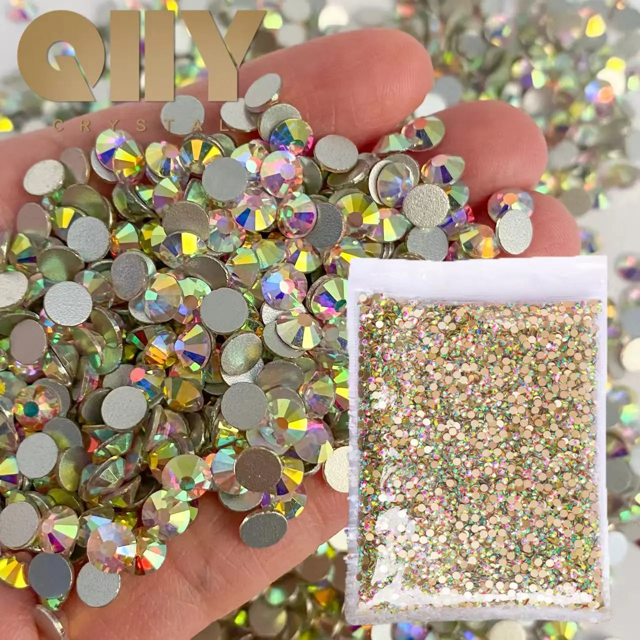 QIYI SS10-SS20 1130-1187 14400pcs Non Hot Fix Factory Direct Wholesale High Quality Durable Glass Crystal Rhinestones for Girls