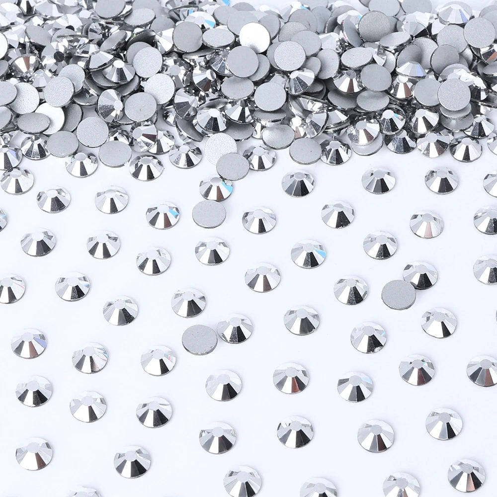 Wholesale Glitter Glass AB Crystals Nail Art Rhinestones Flat Back Non Hotfix Rhinestone Diamond for Fashion Jewelry Earring