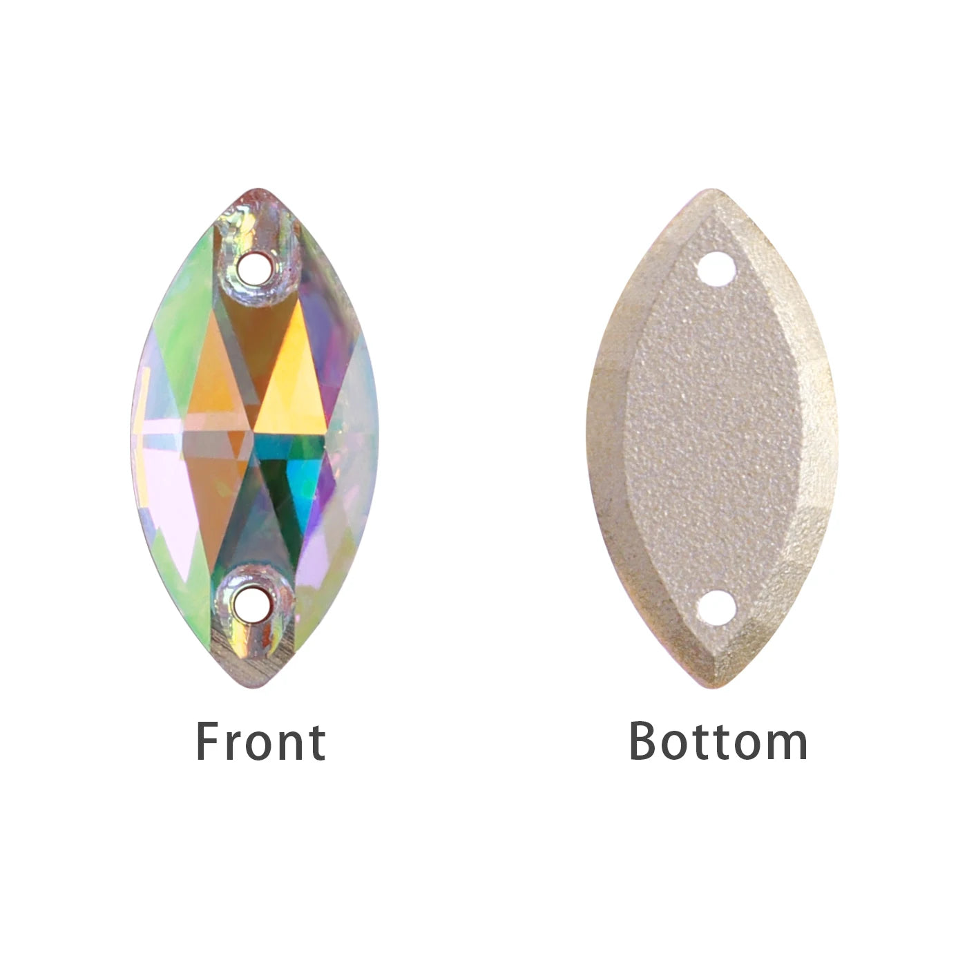 Wholesale Navette 55 Colors Crystal AB Sew-on Rhinestones Horse Eye Glass Gems Clothing Flatback Sewing Stones for Jewelry Cloth