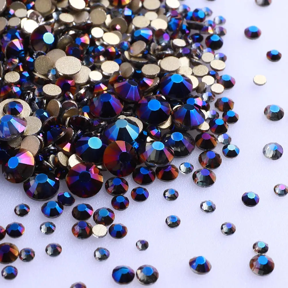 Wholesale Custom Ss4-ss20 Mix Size Rhinestone Non Hotfix Flat Back Rhinestones Bulk Crystal for Nair Art Decoration