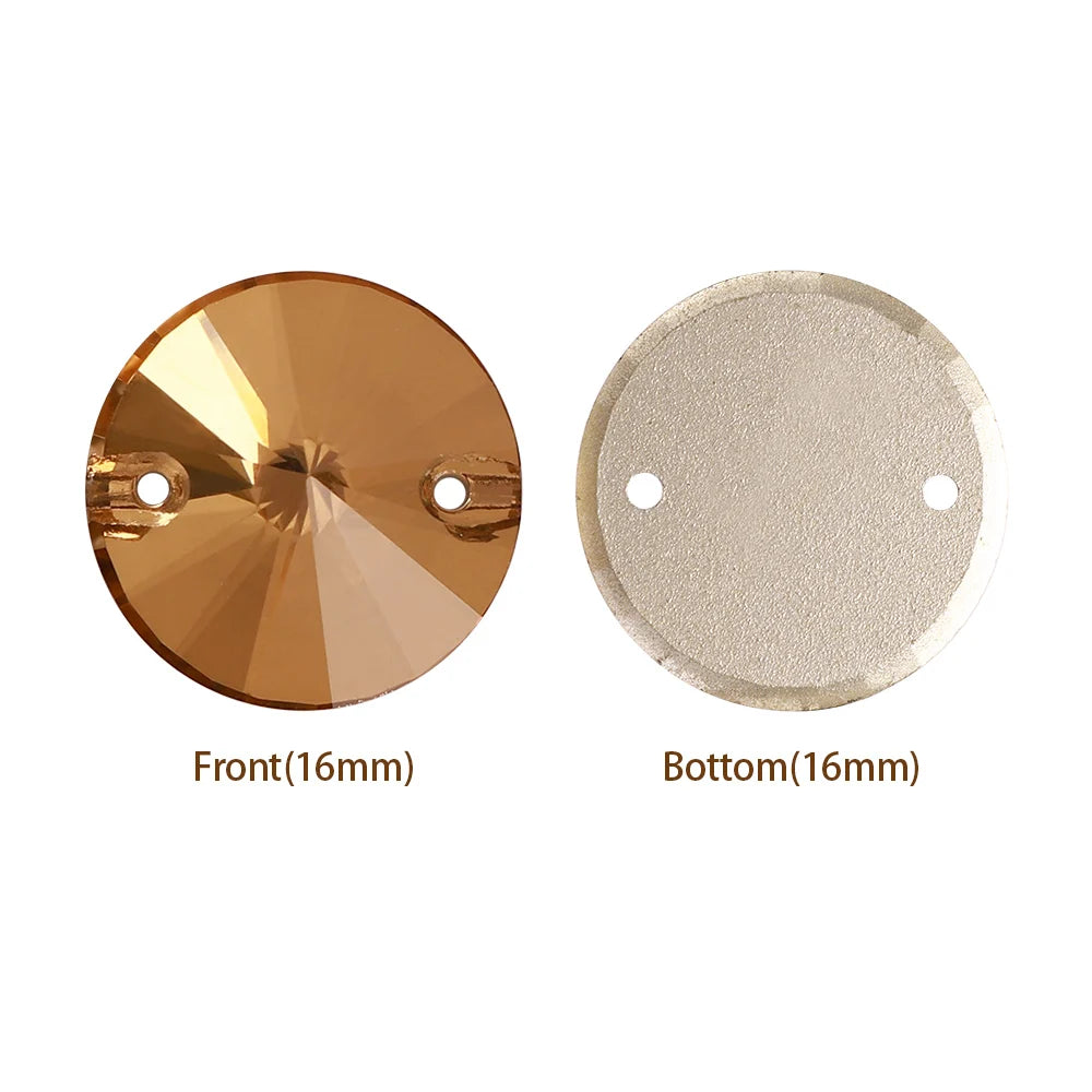 3200 QIYI Innovative Design Top Quality Rivoli Shape Flat Back Glass Crystal Sew on Rhinestones for Designer Garment Decoration