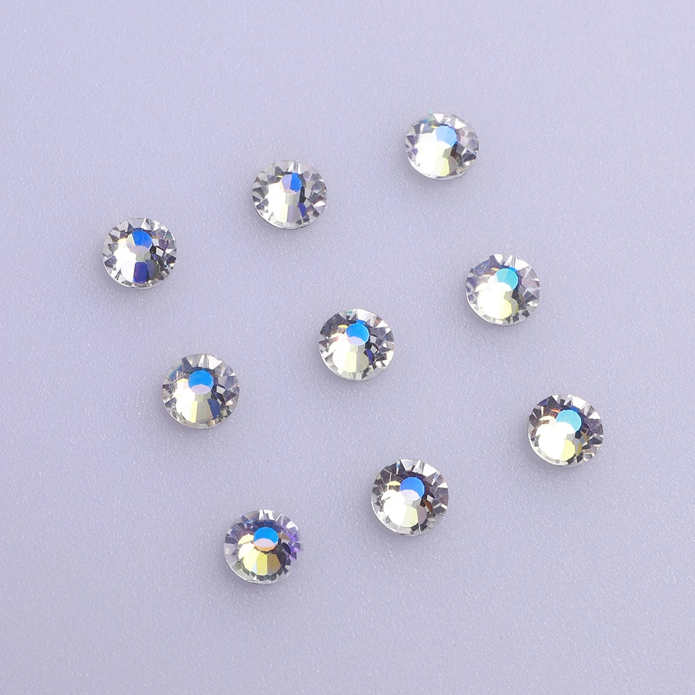 Crystal Sticker Wholesale Bulk Starry Sky Glitter Flatback Rhinestones SS3-SS30 Non Hotfix Strass Glue on Nail Art Decoration