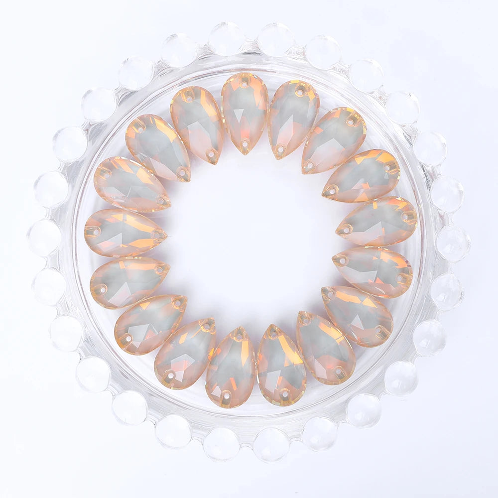 High Quality Hand-Sew on DIY Drill Drop-Shaped  Glass Crystal Rhinestone Sew-On  Setting for Shoes & Dresses for Fashion