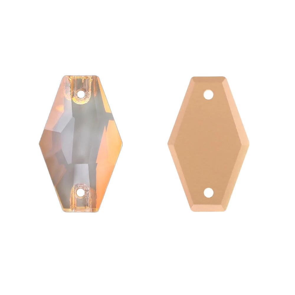 18Colors Hexagon Sew on Glass Crystal High Quality Crystal AB Rhinestone Flat Back 3261 for Party Dress Women's Accessories