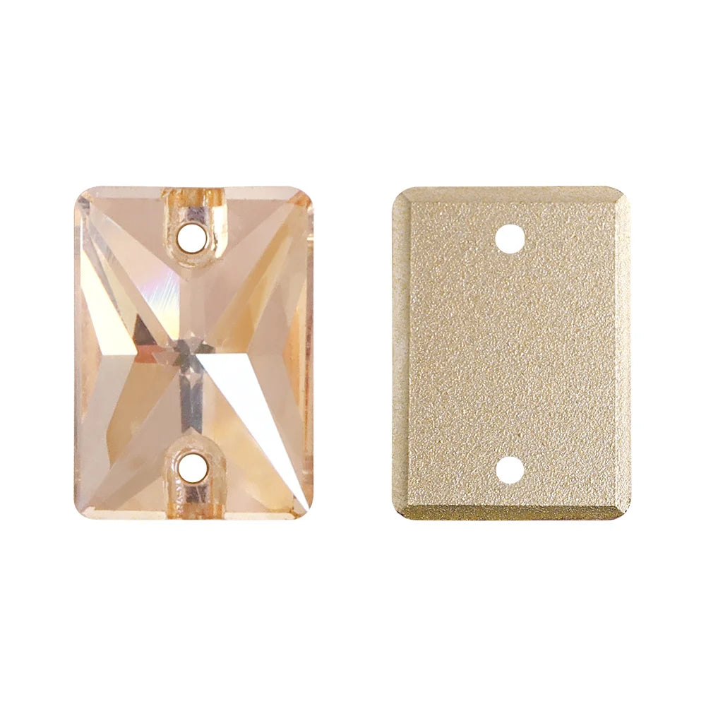 QIYI Multi Colors and Size Rectangle Sew-on Stone for Choice Clear Glass Flat Back Top Quality Sew on Rhinestones (3250)