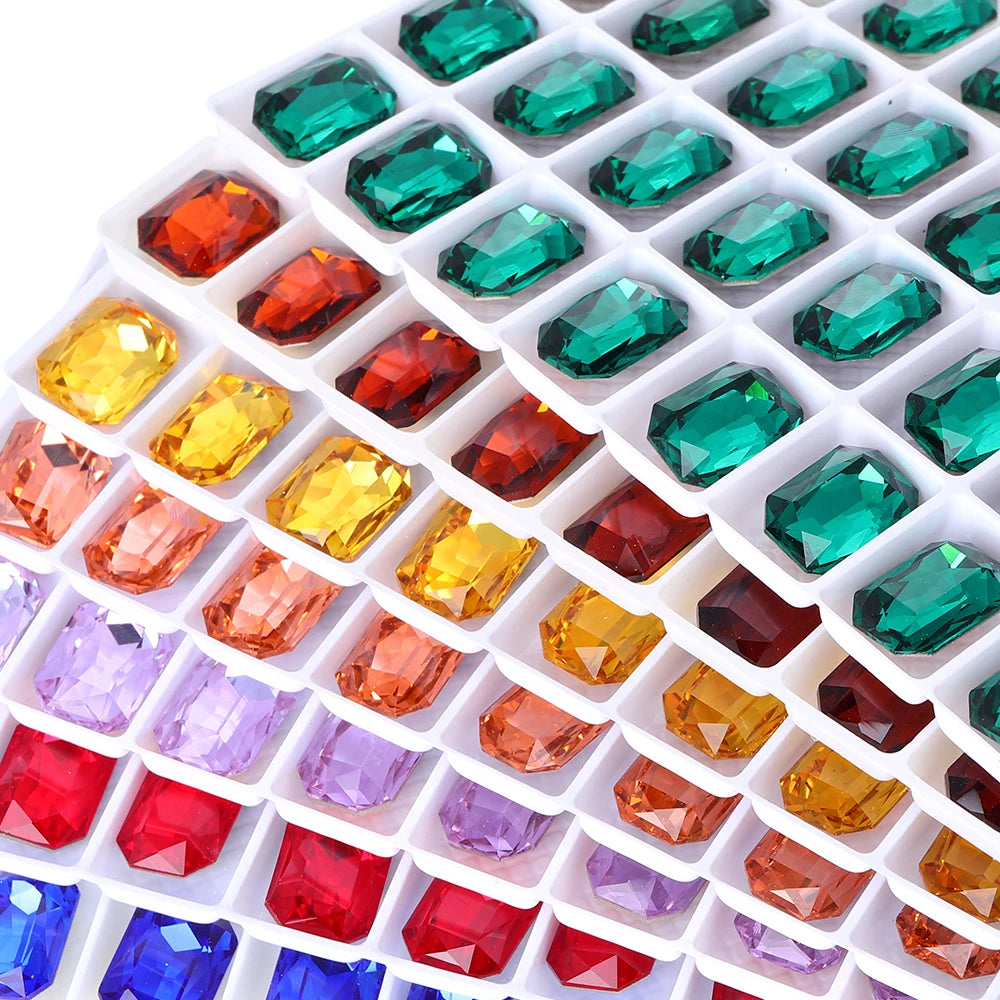 New Shape Hot Selling Maxi Cushion Octagon K9 Glass High Quality Durable Innovative Design Popular Decoration Point Back Stones