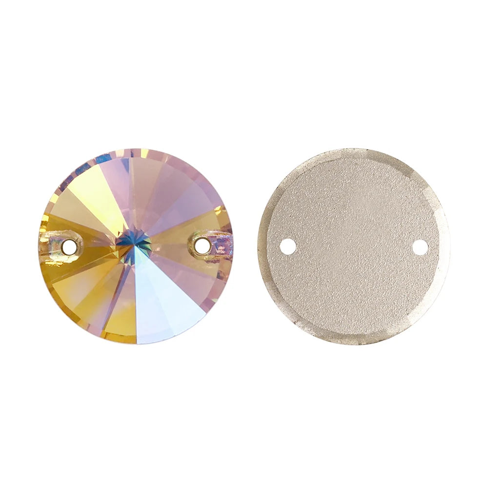 High Quality Sewing on Glitter Rivoli Rhinestones Pointback  Crystal Glass Fancy Stone for Garment Decoration