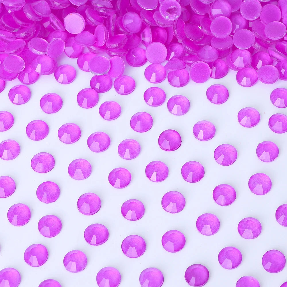 QIYI Wholesale Bling Mocha Neon Purple Glass Rhinestones Flat Back Non Hotfix Strass Crystal Rhinestone for Clothes Accessories