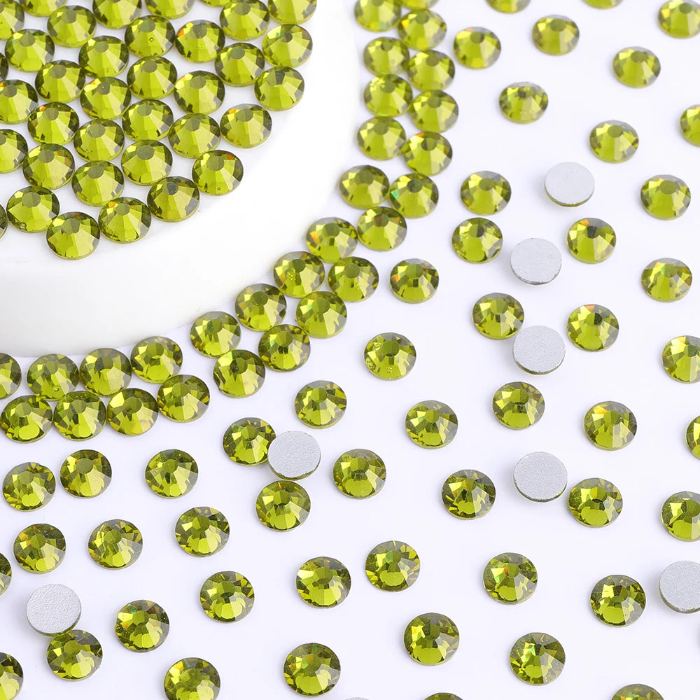 SS6-SS30 Wholesale Small Bag Non Hotfix Glue on 4A+ Quality Rhinestones Glass Crystal Flatback Regular Cut for Nail Art