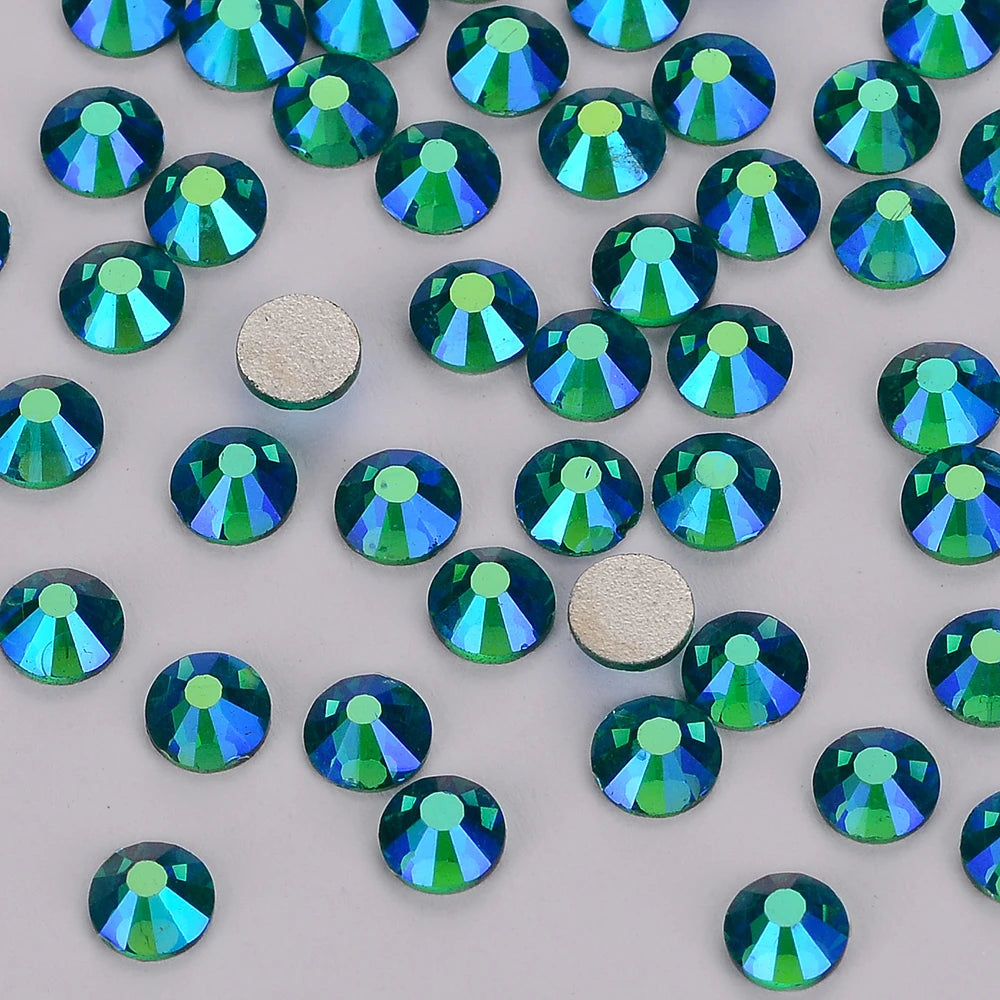 Customized Rhinestone Supplier Glass Crystals Nail Art Rhinestones SS10 Non Hot Fix Diamond AB Rhinestone Bling for Garment Nail