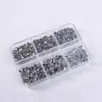 Factory Wholesale Hotfix Flatback Rhinestones Set Diamond 6 Grid Mix Sizes Glass Rhinestone Crystal Gems Supplies Iron on Stones