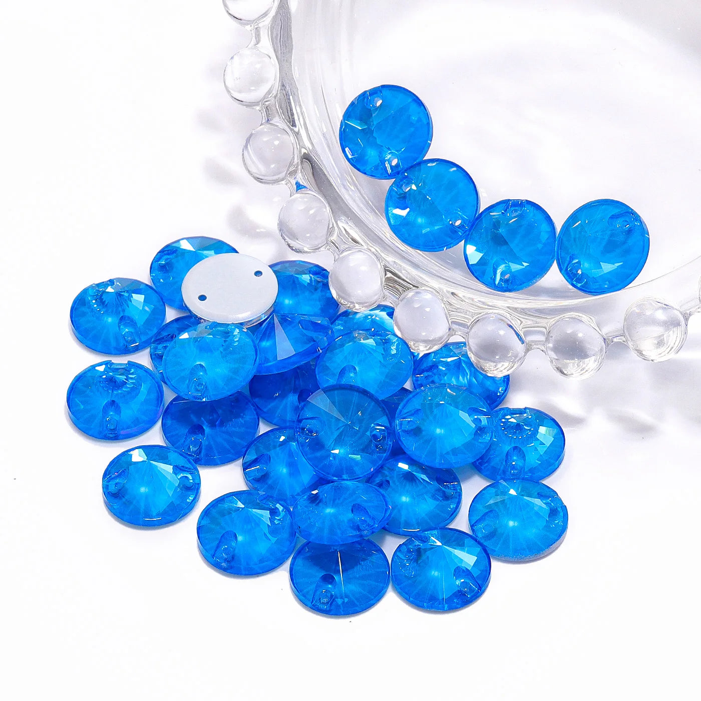 Ready to Ship Neon Rivoli Rhinestones 55 Colors Crystal  Sew-on Rhinestones Glass Clothing Flatback Sewing Stones for Women