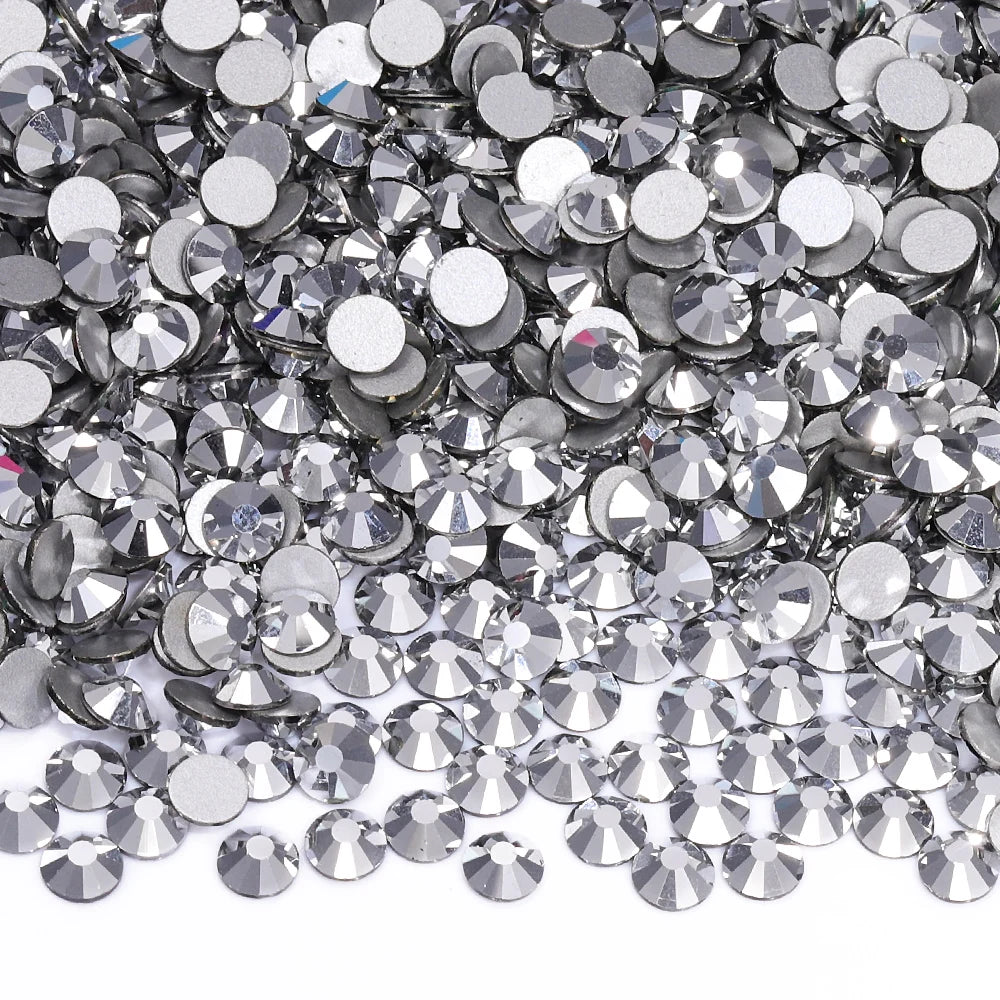 22 Kinds Metallic Colors Mineral Colors Fuchsia Rhinestone Non Hotfix Flat Back Crystal Glass  for Decorative Perfume Crafts