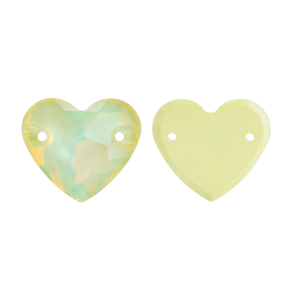 QIYI Factory Direct Wholesale Popular Fashion Design Bright Pure Versatile Minimalist Heart Shape Sew-on Rhinestones  3259