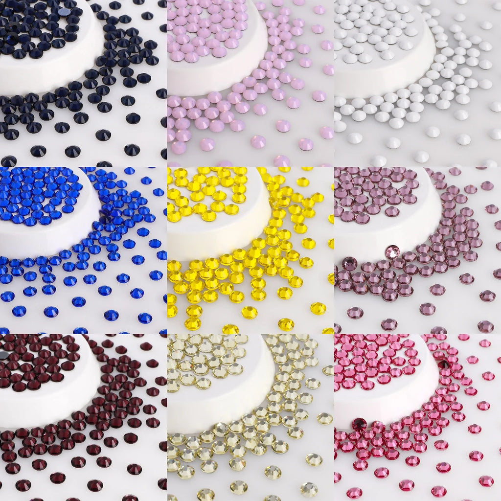 QIYI 1001-1035 SS30-SS50 Colors Flat Back Hot Fix Durable Latest Fashion Popular Style Glass Crystal Rhinestones for Garment