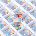New Arrival Hot Selling Rivoli Square Shape Latest Fashion New Design Top Quality Flat Back Glass Sew-on Rhinestones (3201)