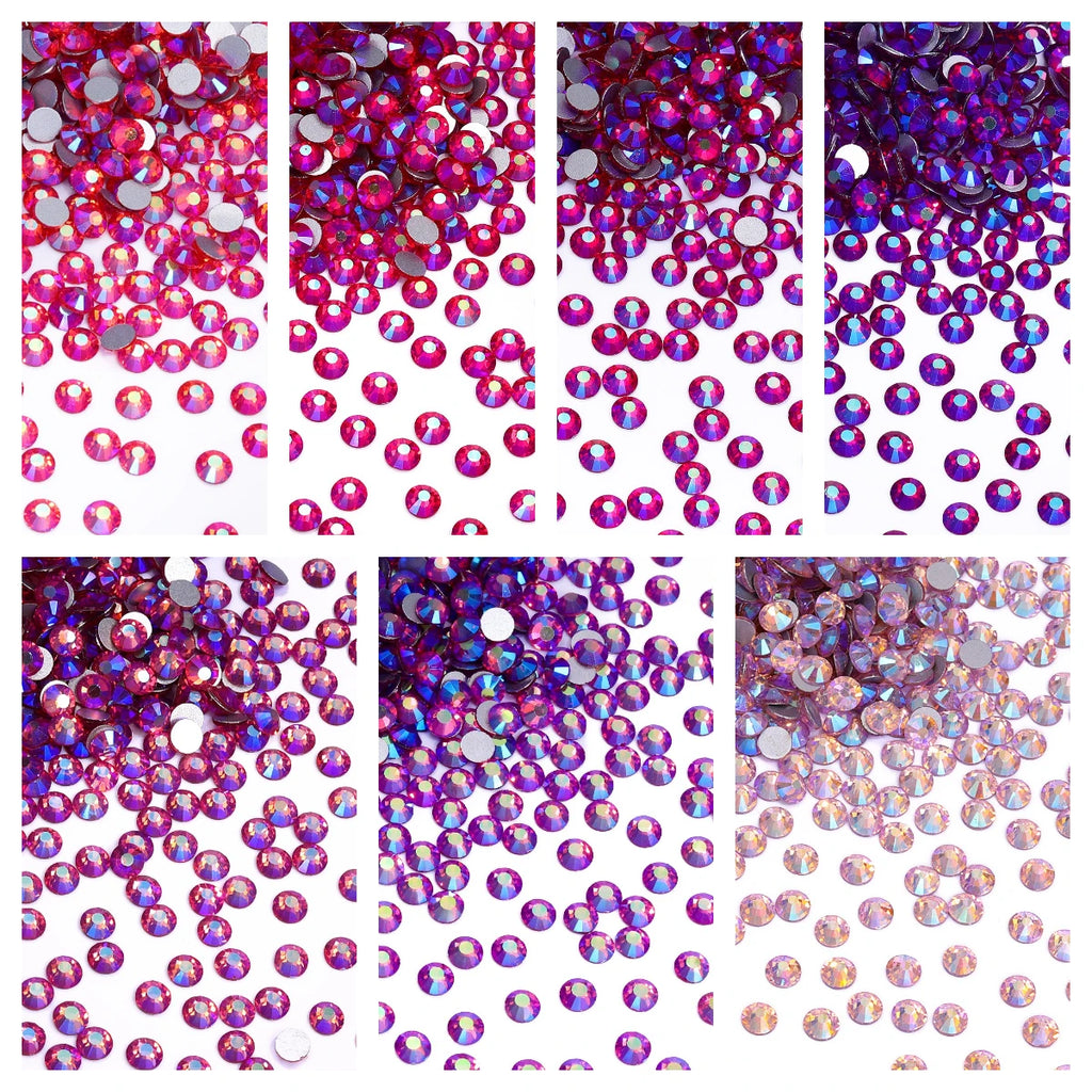 QIYI 2024 Wholesale High Quality Luxury Fashion Style Red AB Non Hofix Glass Flat Back Rhinestone for Decorate Garments Nail Art