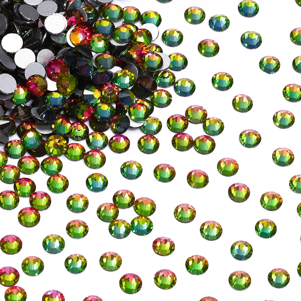 Factory Wholesale Big Bag Non Hotfix Rhinestones SS6-SS30 Glass Crystal Flatback Regular Cut Rhinestones for Nails Art