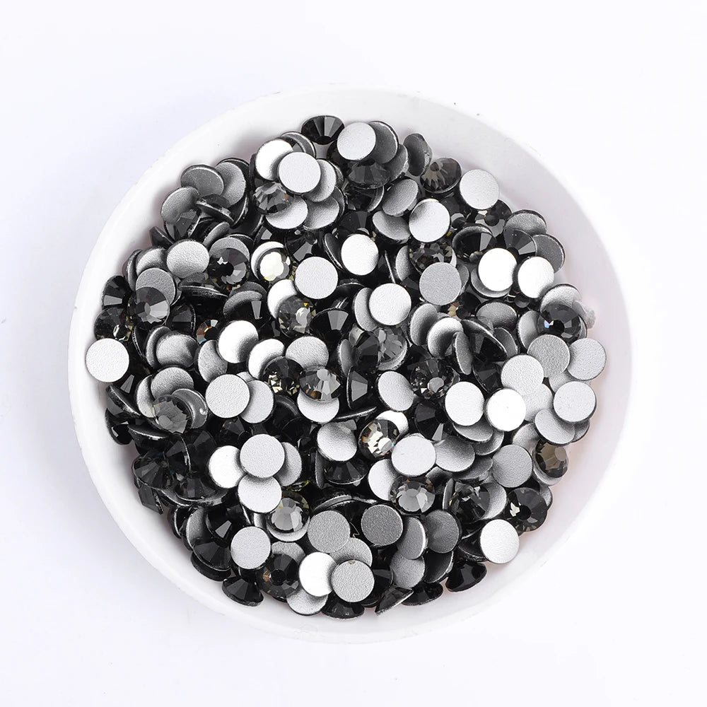SS6-SS30 Wholesale Small Bag Non Hotfix Glue on 4A+ Quality Rhinestones Glass Crystal Flatback Regular Cut for Nail Art