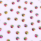 QIYI Wholesale Non Hotfix 16 Cut Facets Glass Rhinestone Trim Rainbow Rose Gold Stones for Jewellery Making